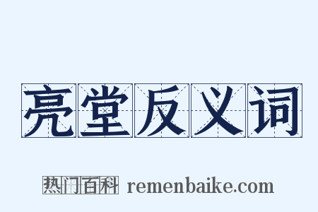 亮堂反义词是什么意思的图片